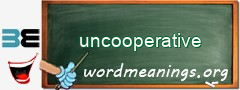 WordMeaning blackboard for uncooperative